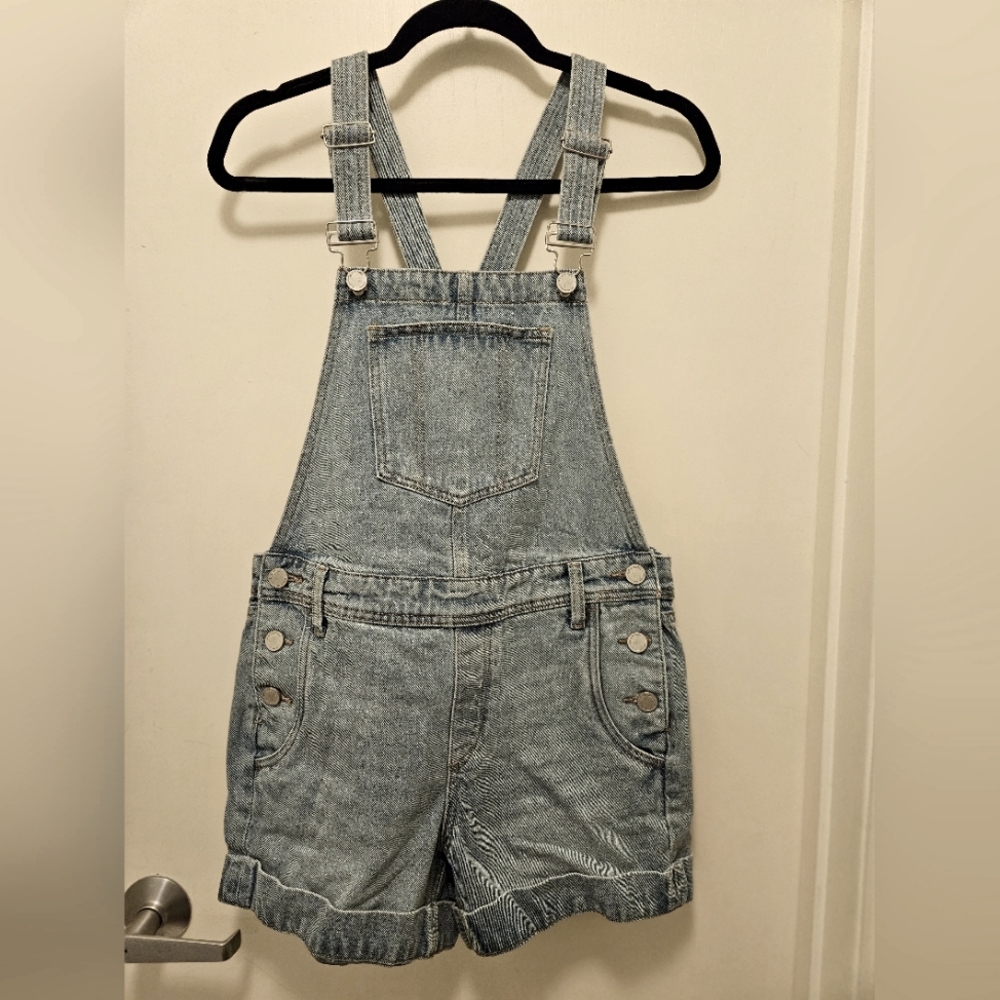 Blank NYC short denim overalls, size 26 NWT